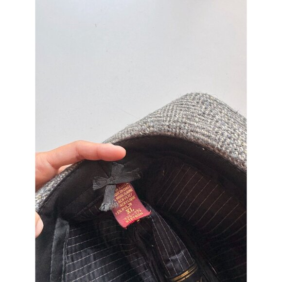 Vintage STETSON Grey Herringbone Wool Trilby Tweed Fedora Hat, Size XL - Picture 7 of 9